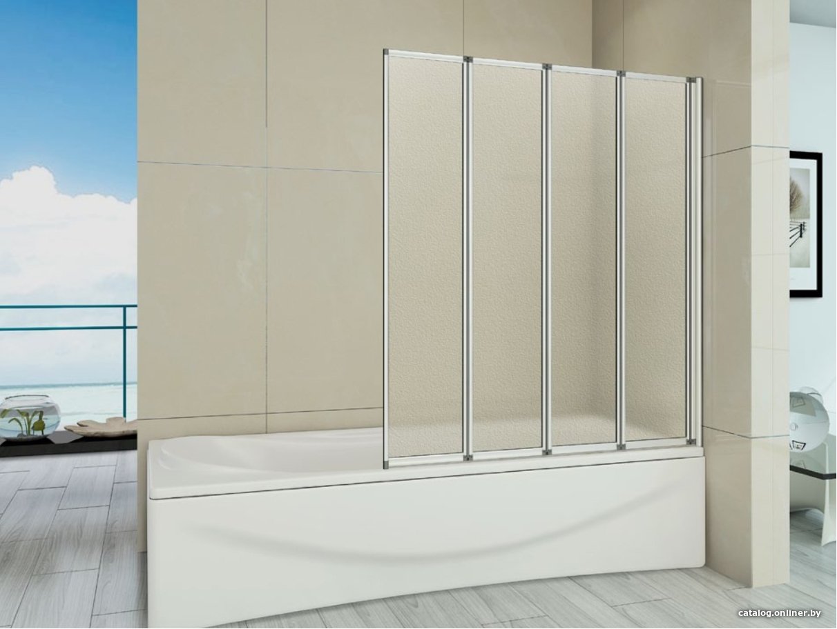 Стеклянная шторка для ванны Good Door Screen GR4-100-G-WE
