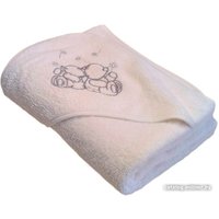 Полотенце с капюшоном Goodness Детское 100x100 (белый/зайчик)