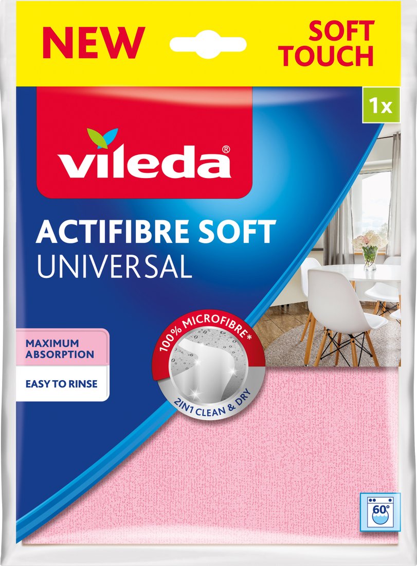 

Салфетка хозяйственная Vileda Actifibre Soft Universal 171805 (розовый)
