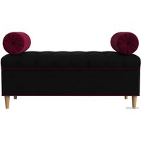 Банкетка Лига диванов Глория 113682 (микровельвет черный/бордовый/бордовый)