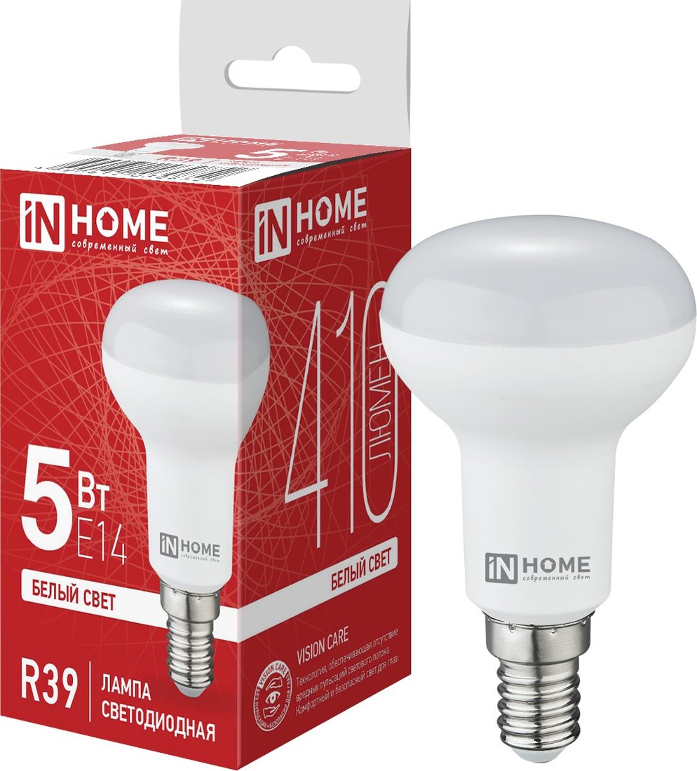 

Светодиодная лампочка In Home LED-R39-VC 5 Вт 230В Е14 4000К 410 Лм