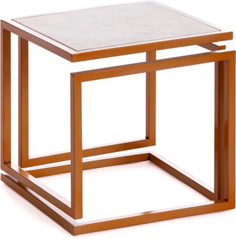 Журнальный столик Secret De Maison Quattro mod. 14153 (алюминиевый сплав/мрамор/золотой/белый мрамор)