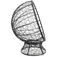 Кресло M-Group Кокос на подставке 11590402 (черный ротанг/бордовая подушка)