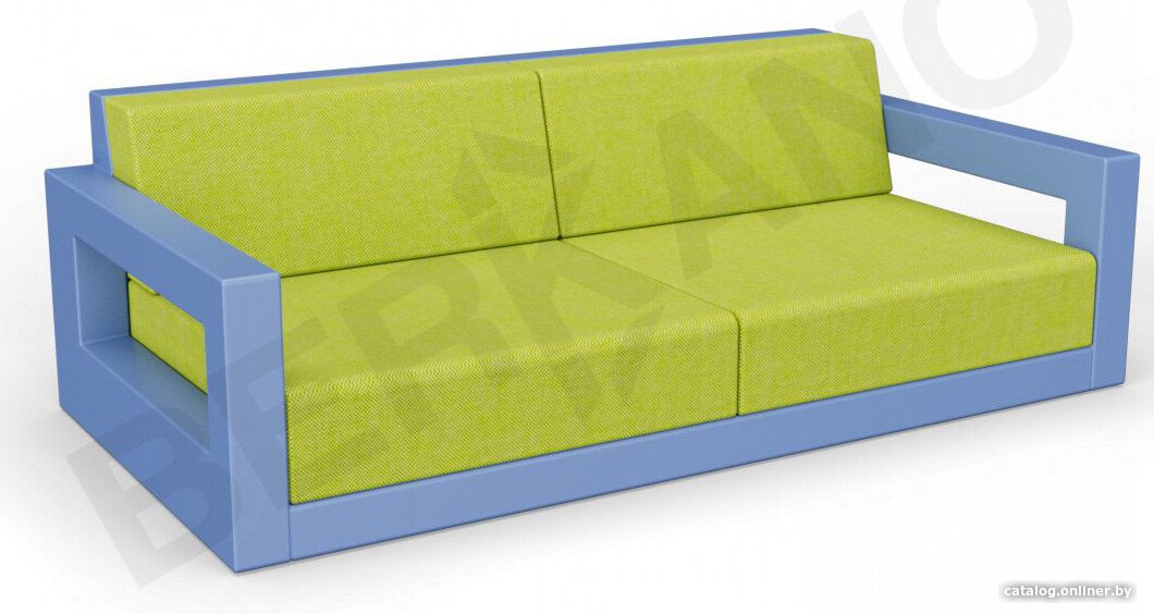 Садовый диван Berkano Quarter lounge с подушками 250_009_17 (синий/зеленый)