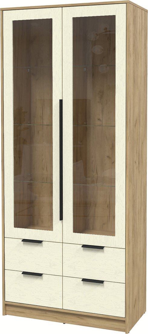 

Шкаф-витрина Интерлиния Концепт КТ-ШВ2 Глосс (дуб золотой/дуб снежный)