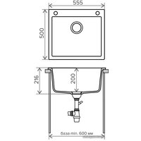 Кухонная мойка Tolero R-111 (черный)