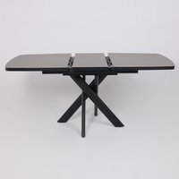 Кухонный стол Мамадома Leonel-130 раздвижной 130-165х85 (68 indigo grey st cer/черный)