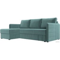 Угловой диван Лига диванов Слим левый (велюр бирюзовый)