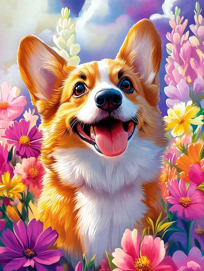 

Алмазная мозаика Феникс+ Корги в цветах 70853