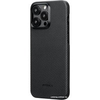 Чехол для телефона Pitaka MagEZ Case 4 для iPhone 15 Pro (600D twill, черный/серый)