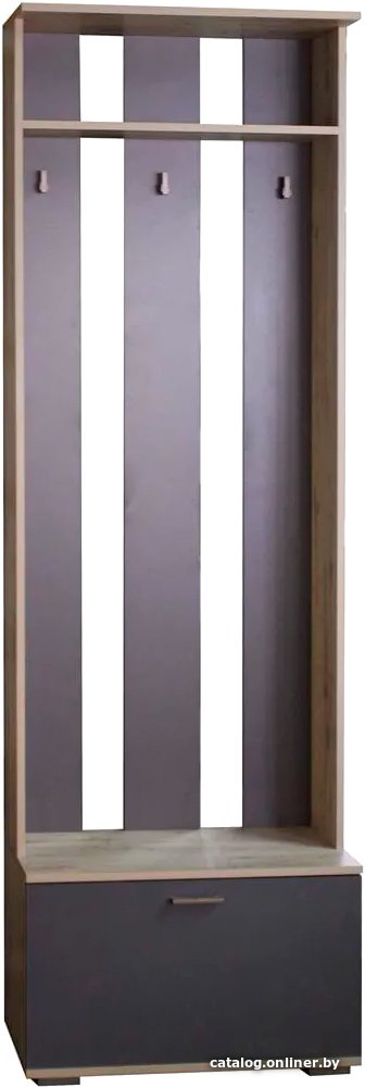 Стенка Bravo Мебель Имидж №2 70x35x217.5 (дуб бонифаций/вольфрам)