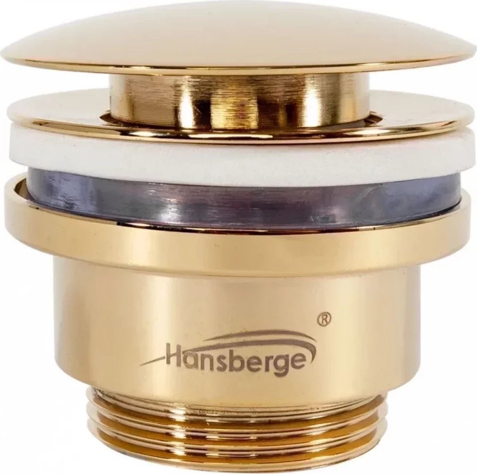Донный клапан Hansberge H107 (золото глянец)