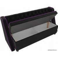 Диван Лига диванов Лофт 104557 (микровельвет, черный)