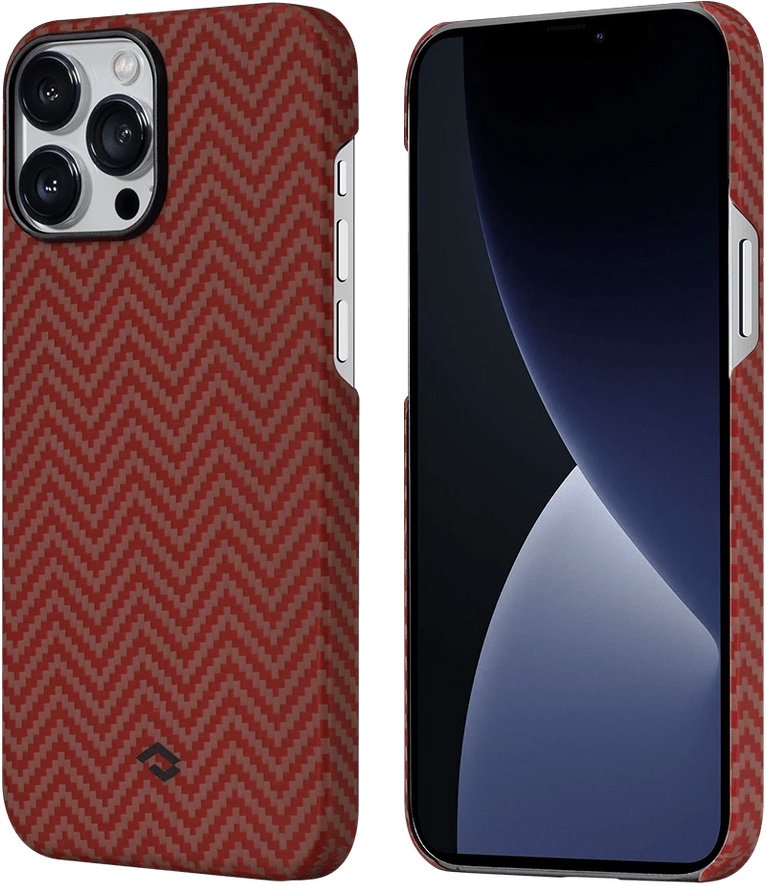 

Чехол для телефона Pitaka MagEZ Case 2 для iPhone 13 Pro (herringbone, красный/оранжевый)