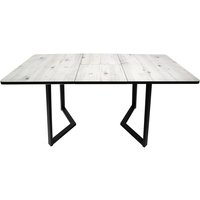 Кухонный стол ВВР Миллер (бискайская сосна/черный №5, пластик 120-160/80)