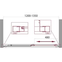 Душевая дверь BelBagno UNIQUE-BF-1-120/135-C-Cr (прозрачное стекло)