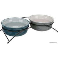 Миски на подставке Trixie 24535 (серый/бирюзовый)