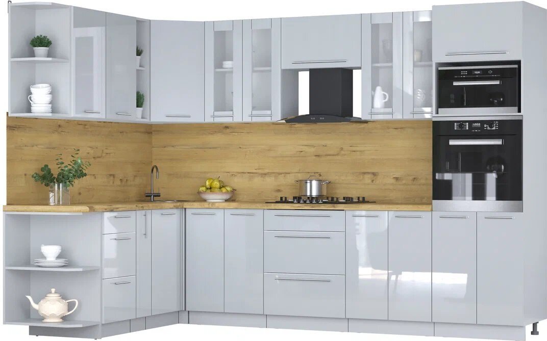 

Готовая кухня Интерлиния Мила Пластик 1.88x3.0 LV (туманный глянец/туманный глянец/дуб бунратти)