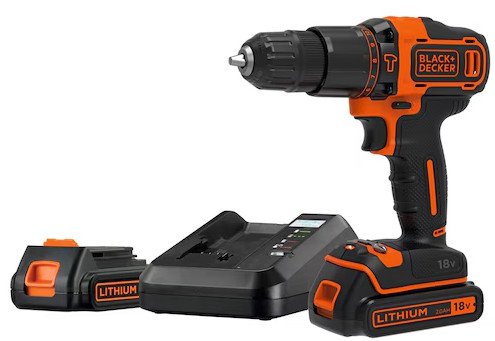 Ударная дрель-шуруповерт Black & Decker BDCHD18K1B2 (с 2-мя АКБ, кейс)