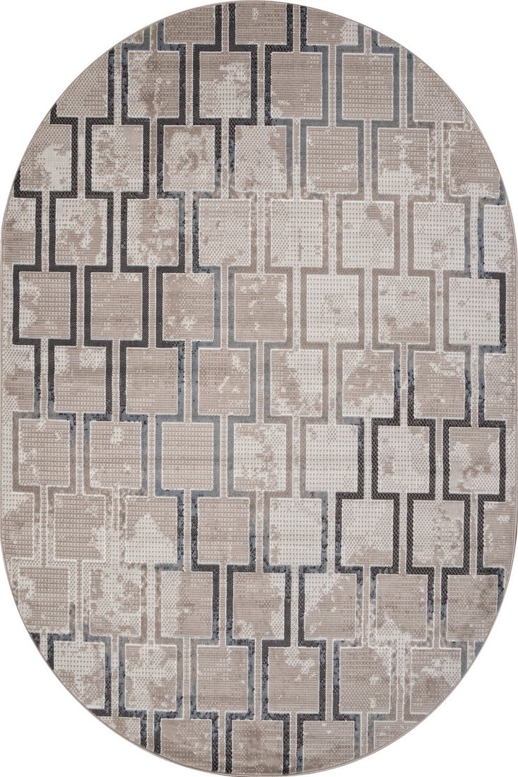 Ковер для жилой комнаты Merinos Sierra F353-OVAL-BEIGE-BLUE (2x3)
