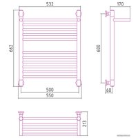 Полотенцесушитель Сунержа Богема с полкой+ 600х500 020-0223-6050