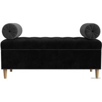 Банкетка Лига диванов Глория 113668 (велюр черный/серый/серый)