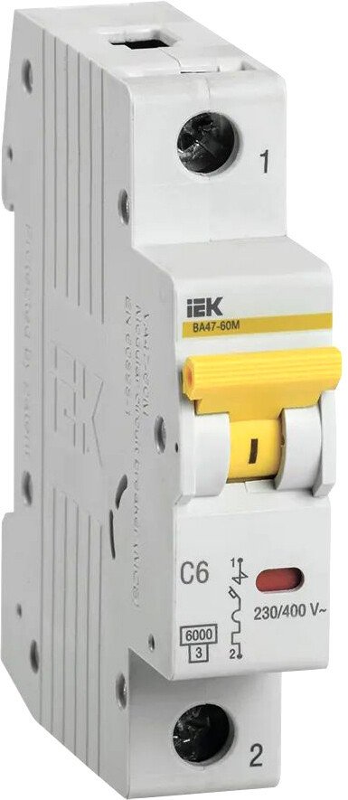 

Выключатель автоматический IEK ВА 47-60M 1п 6А C MVA31-1-006-C