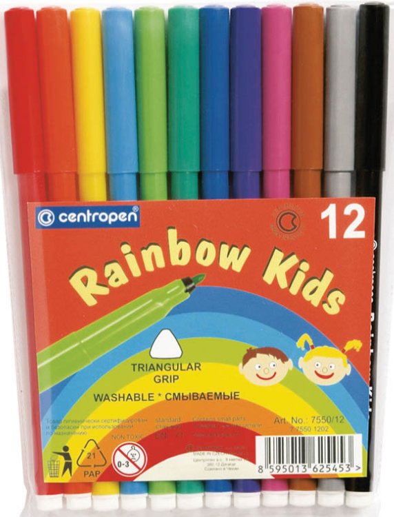 

Фломастеры Centropen Rainbow Kids 7550 1202 (12 цв)