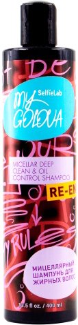 Шампунь SelfieLab Мицеллярный для жирных волос MY GOLOVA 400 мл
