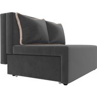 Диван Лига диванов Лагуна (велюр серый/кант велюр бежевый)