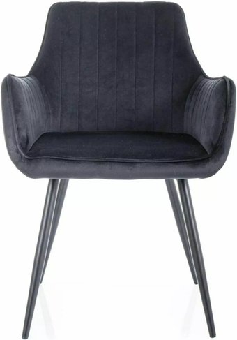 Стул с подлокотниками Signal Apple Velvet Bluvel 19 (черный/черный)