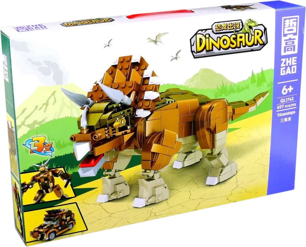 

Конструктор Zhe Gao Dinosaur QL1743 Трицератопс 3 в 1