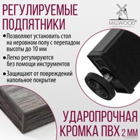 Кухонный стол Millwood Сеул Л 100x60x75 (сосна пасадена/металл черный)