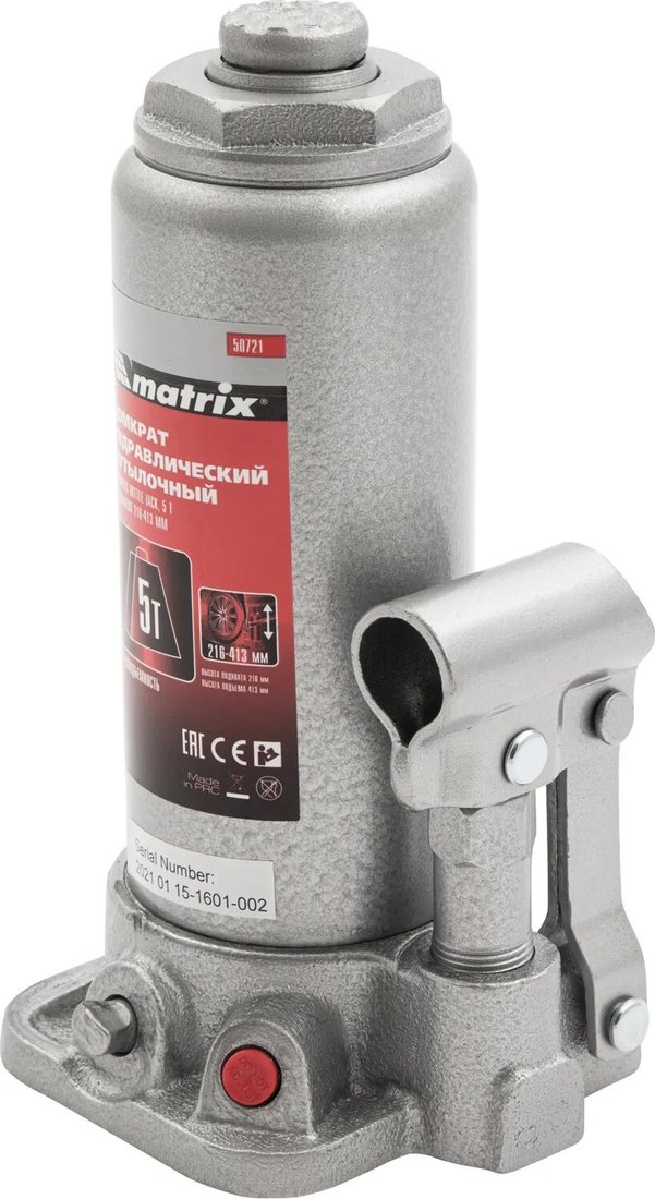 

Бутылочный домкрат Matrix 50721 5т.