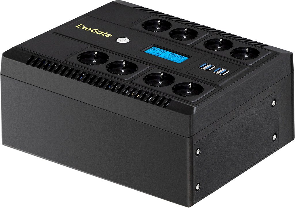 

Источник бесперебойного питания ExeGate Neo Smart LHB-800.LCD.AVR.8SH.CH.USB EX293857RUS