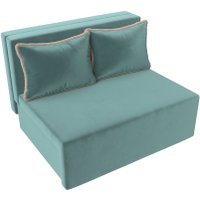 Диван Лига диванов Лагуна (велюр бирюзовый/кант велюр бежевый)