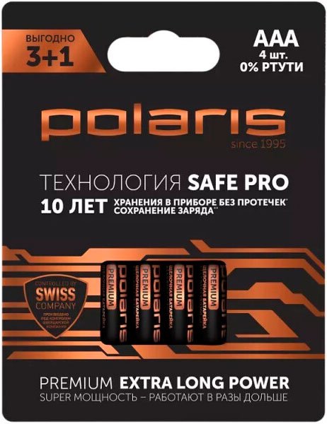 

Батарейка Polaris AAA LR03 BP4 Premium