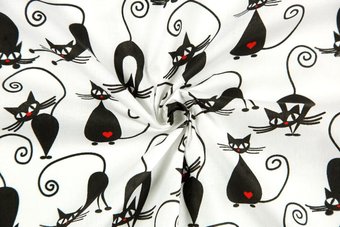 Простыня Amarobaby Кошки AMARO-5103-Ko (белый/черный)