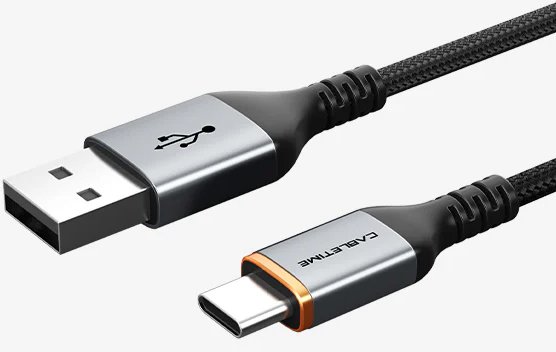 Кабель Cabletime 3A USB Type-A - USB Type-C (1 м, черный)