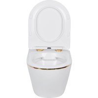 Унитаз подвесной Roxen Antares Gold в комплекте с инсталляцией StounFix Dual Fresh 6 в 1 968092 (кнопка: золото глянцевое )