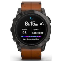 Умные часы Garmin Epix Pro Gen 2 Sapphire 51 мм (карбоново-серый титан/каштановый, с кожаным и силиконовым ремешками)