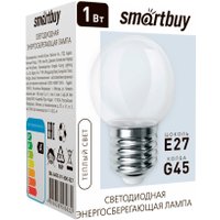 Светодиодная лампочка SmartBuy G45-01W/3000/E27 SBL-G45C-01-30K-E27