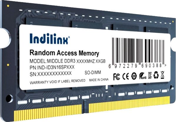 

Оперативная память Indilinx 8ГБ DDR3 SODIMM 1600 МГц IND-ID3N16SP08X