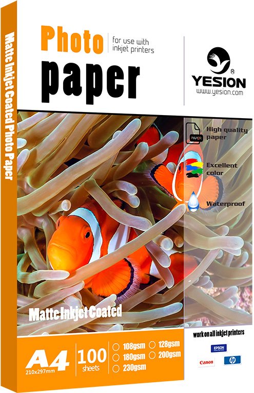 

Фотобумага Yesion матовая A4, 128 г/м2, 50 л
