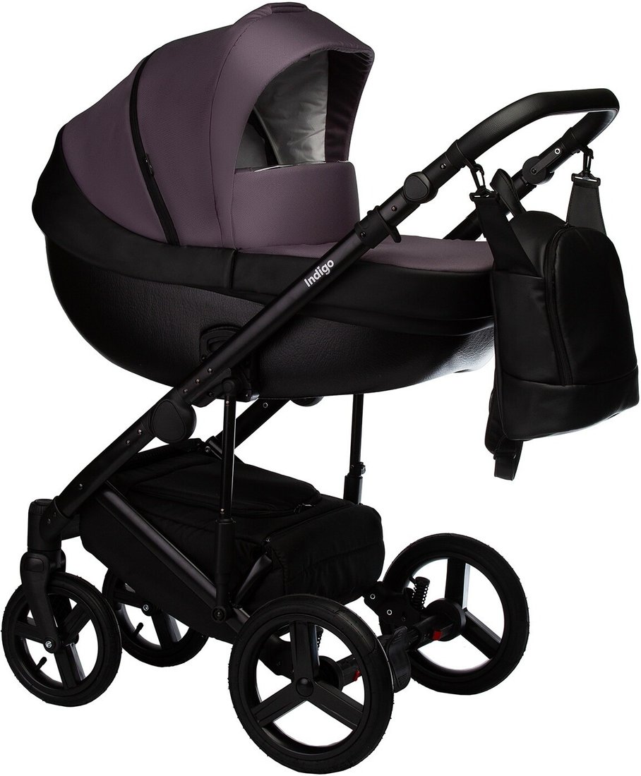 

Универсальная коляска Indigo Tour Eco (2 в 1, te 08/черная кожа+фиолетовый)