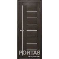 Межкомнатная дверь Portas S29 80x200 (орех шоколад, стекло мателюкс матовое)