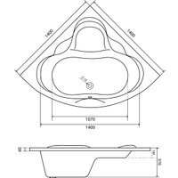 Ванна Lauter Riviera 140x140 21050140