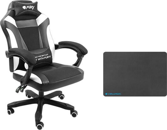 Игровое (геймерское) кресло Fury Avenger M+ NFF-1710 + коврик для мыши Fury Challenger L