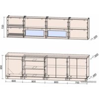 Готовая кухня Интерлиния Мила Матте 2.9 А (белый/белый/опал светлый)