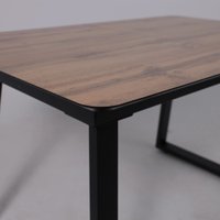Кухонный стол Lepremo AV 1208 HPL+МДФ раздвижной 1200-1600x800 (дуб вотан/черный)
